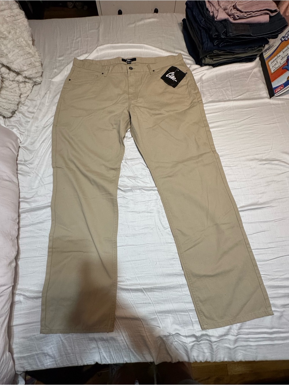 Chico's Beige Straight-Leg Khaki Pants